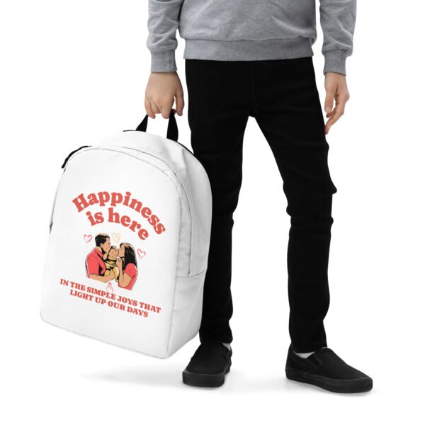 Minimalist Backpack "Happiness is here" - Image 3
