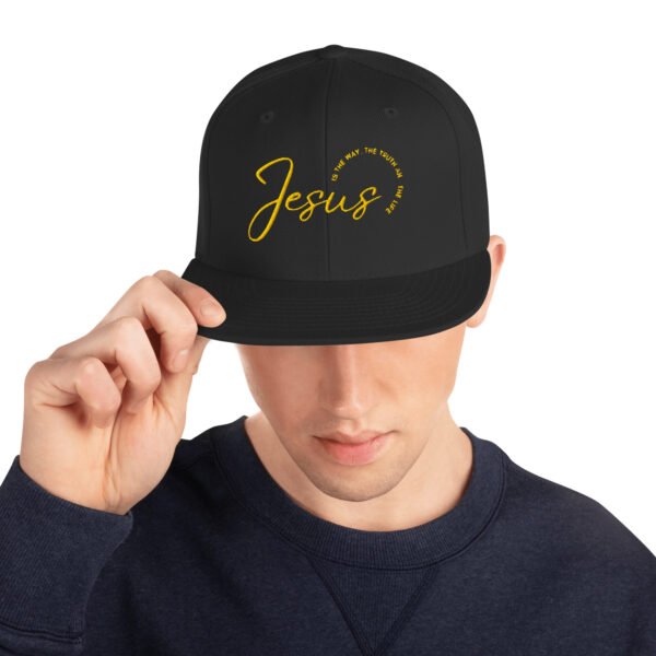 Snapback Hat "JESUS IS THE WAY" Dark Colors - Image 3