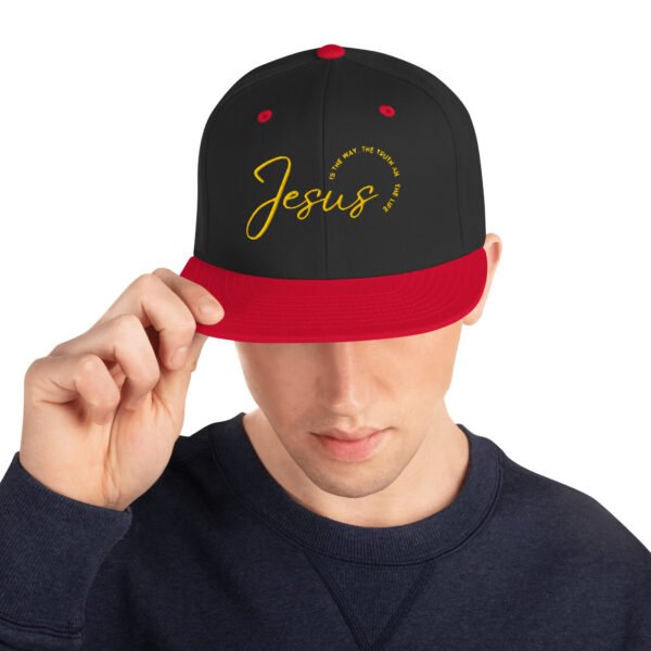 Snapback Hat "JESUS IS THE WAY" Dark Colors - Image 4