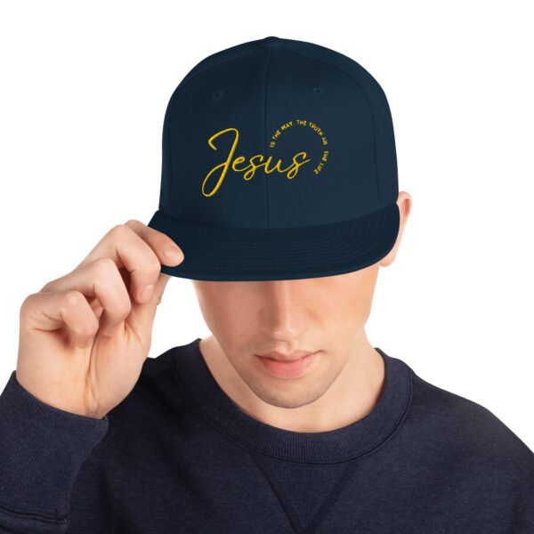 Snapback Hat "JESUS IS THE WAY" Dark Colors - Image 2