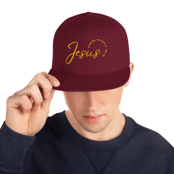 Snapback Hat "JESUS IS THE WAY" Dark Colors - Image 7