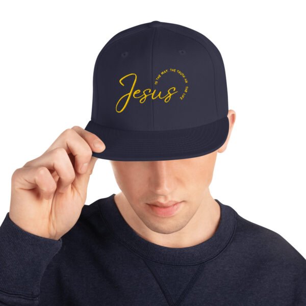 Snapback Hat "JESUS IS THE WAY" Dark Colors - Image 9