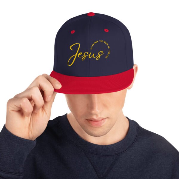 Snapback Hat "JESUS IS THE WAY" Dark Colors - Image 10