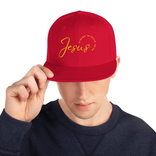 Snapback Hat "JESUS IS THE WAY" Dark Colors - Image 12