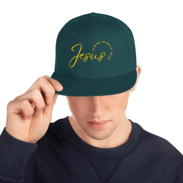 Snapback Hat "JESUS IS THE WAY" Dark Colors - Image 11