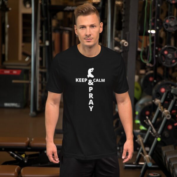 Unisex t-shirt "KEEP CALM & PRAY" Dark Colors - Image 3
