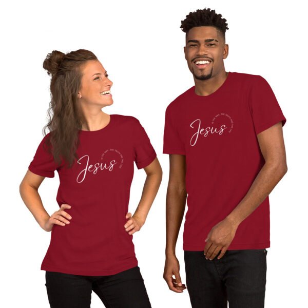 Unisex t-shirt "JESUS IS THE WAY" Dark Colors - Image 4