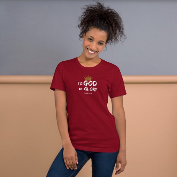 Unisex t-shirt Unisex t-shirt "TO GOD BE GLORY FOREVER" Dark Colors - Image 6