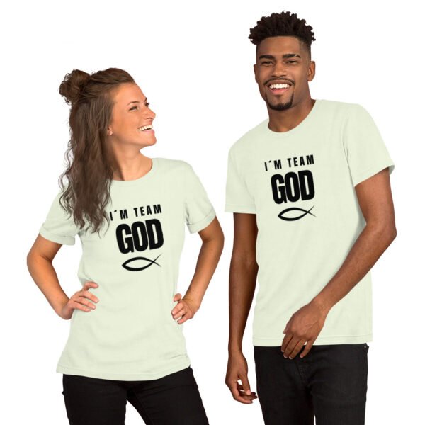 Unisex t-shirt "I´M TEAM GOD" Light Colors - Image 12