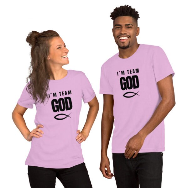 Unisex t-shirt "I´M TEAM GOD" Light Colors - Image 3