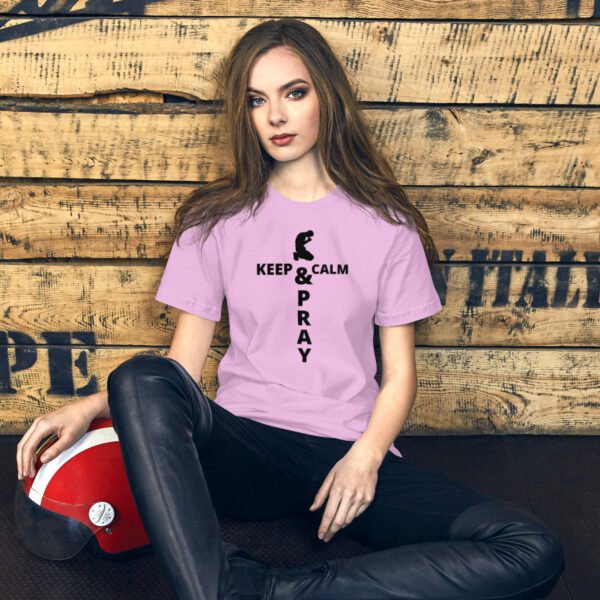Unisex t-shirt "KEEP CALM & PRAY" Light Colors - Image 3
