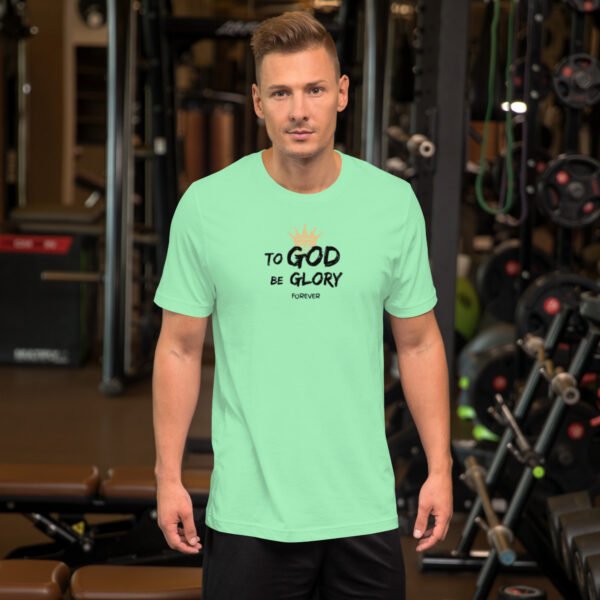 Unisex t-shirt "TO GOD BE GLORY FOREVER" Light Colors - Image 6