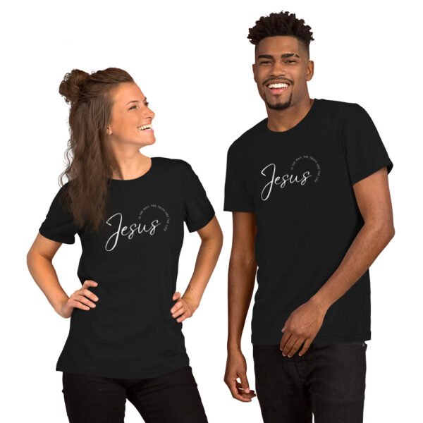 Unisex t-shirt "JESUS IS THE WAY" Dark Colors - Image 3