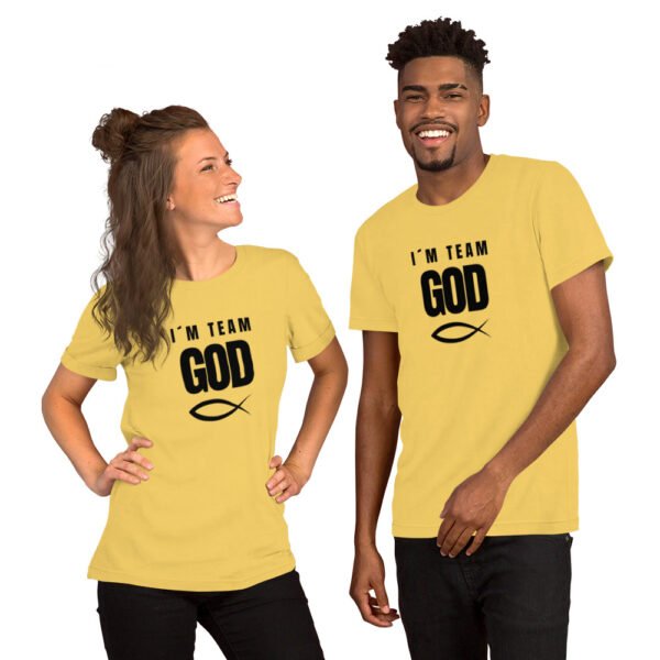 Unisex t-shirt "I´M TEAM GOD" Light Colors - Image 6