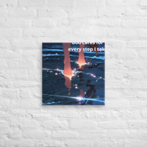 Canvas GOD CARES FOR EVERY STEP