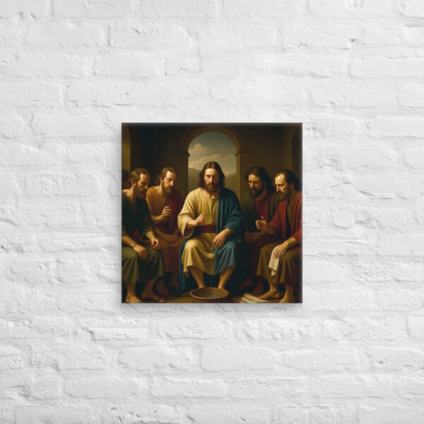 Canvas Jesus washing the feet of his disciples