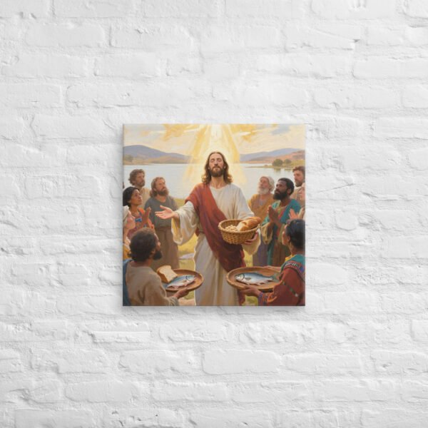 Canvas Jesus multiplying the loaves and fishes