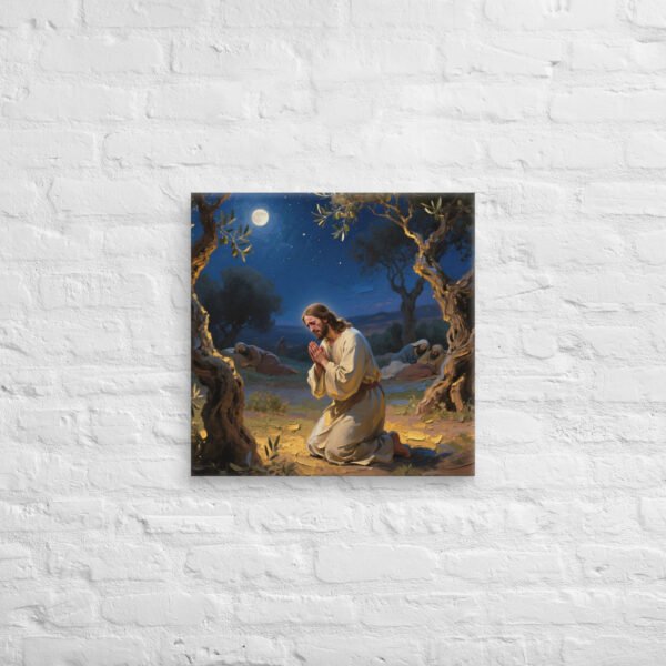 Canvas Jesus praying in the Garden of Gethsemane