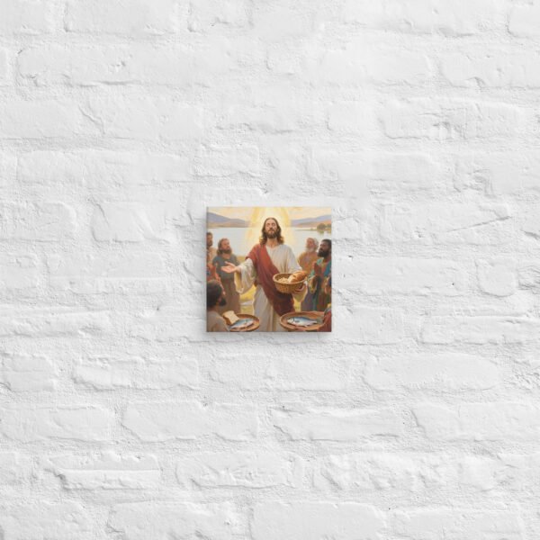 Canvas Jesus multiplying the loaves and fishes - Image 4