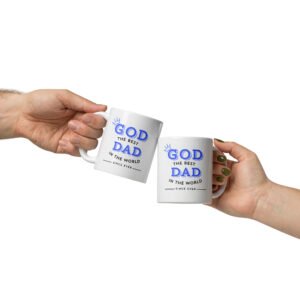 White glossy mug "GOD THE BEST DAD"