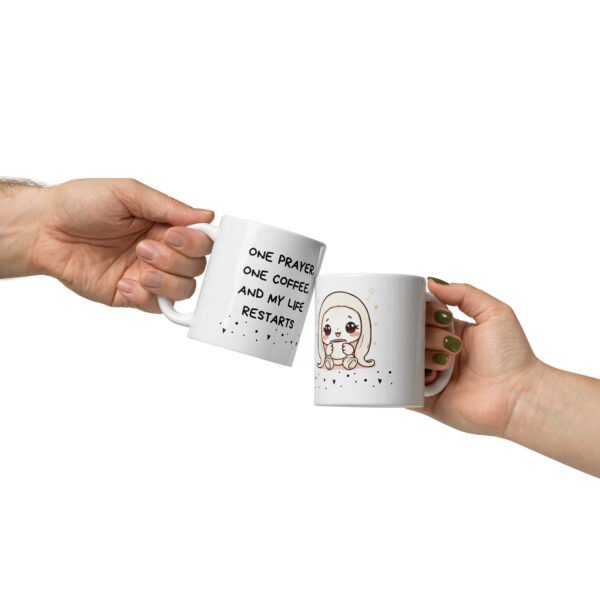 White glossy mug "ONE PRAYER" - Image 2
