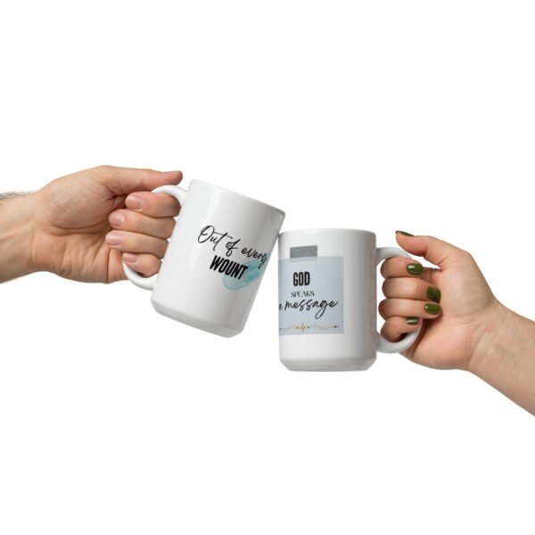 White glossy mug "GOD SPEARS A MESSAGE" - Image 3