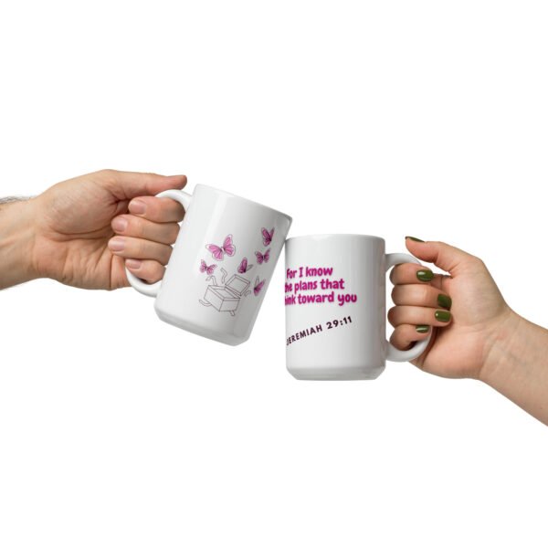 White glossy mug JEREMIAH 29:11