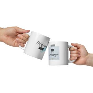 White glossy mug "GOD SPEARS A MESSAGE"