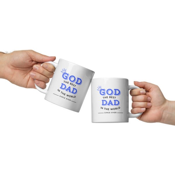 White glossy mug "GOD THE BEST DAD" - Image 3